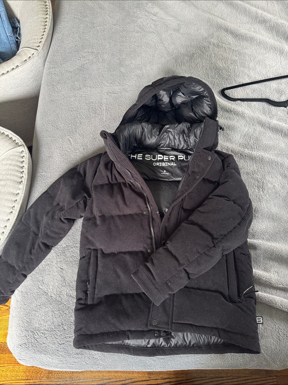 Aritzia The Super Puffer Black Hooded Women's Jacket